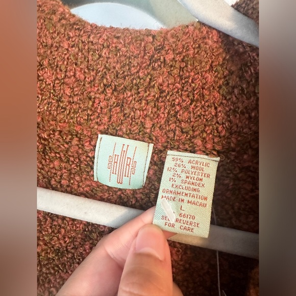 NWT Anthropologie HWR Boucle Knit Collared Wool Blend Cardigan - Picture 8 of 13